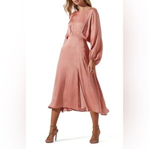 Astr Blush Satin Gown
